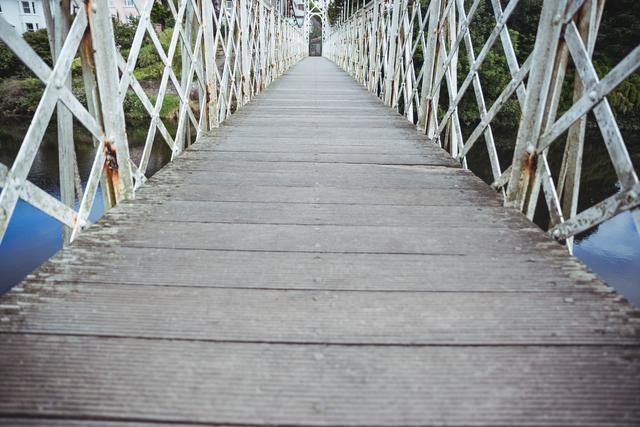 Wooden bridge over the river, backgrounds