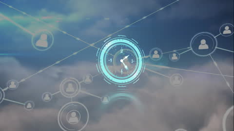 Futuristic Cloud Networking and Time Management Concept