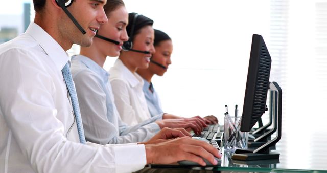 Customer Service Team Working at Call Center - Download Free Stock Images Pikwizard.com