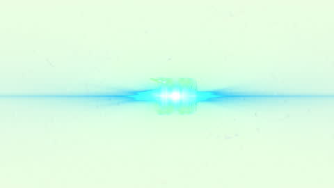 Digital Light Trails and Spots on Green Background