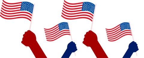 Silhouette Arms Waving U.S. Flags on Transparent Background - Download Free Stock Videos Pikwizard.com