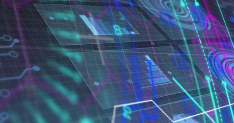 Futuristic Digital Data Analysis with Holographic Graphs - Download Free Stock Images Pikwizard.com