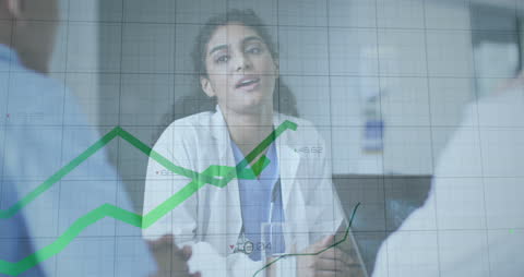 Healthcare Professionals Analyzing Financial Data Visualization