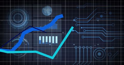 Abstract Digital Interface with Rising Data Graph - Download Free Stock Images Pikwizard.com