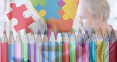 Creative Learning Concept with Man and Educational Tools