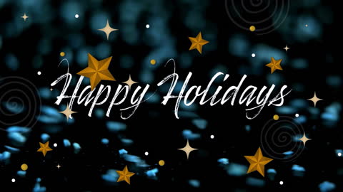 Happy Holidays Festive Greeting with Starry Background