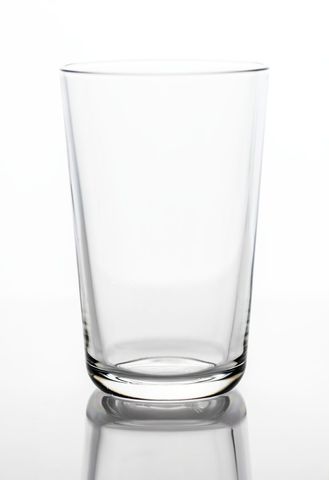 Empty Glassware on Reflective Surface with Copy Space