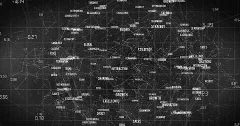 Digital Web of Business Texts with Keywords and Network Connections - Download Free Stock Images Pikwizard.com