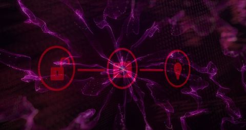 Digital Network Interface with Holographic Icons on Abstract Background - Download Free Stock Images Pikwizard.com