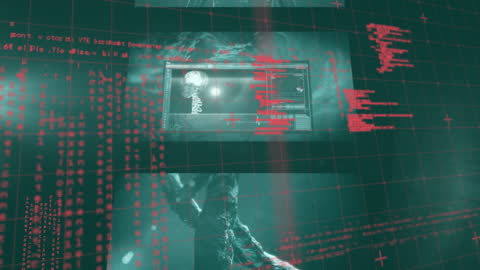 Digital DNA Animation with Data Processing Overlay