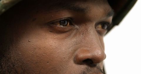 Close-up Portrait of African American Male Soldier on White Background - Download Free Stock Images Pikwizard.com