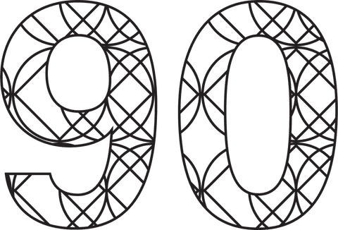 Celebratory Number 90 Decorative Graphic on Transparent Background - Download Free Stock Videos Pikwizard.com