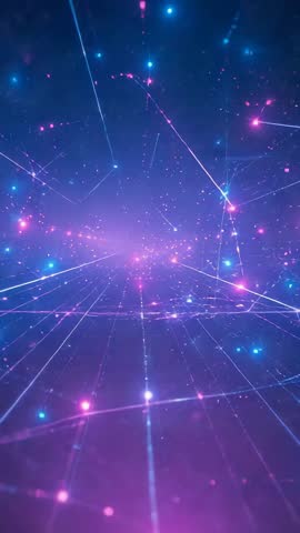 Pulsing Neon Grid Tunnel Drawing Viewers Inward — Vertical Loop for Futuristic Cyberspace