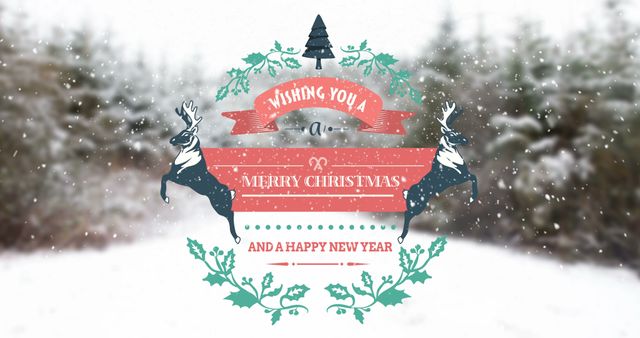 Christmas Greeting Card with Festive Design in Snowy Woodland - Download Free Stock Images Pikwizard.com