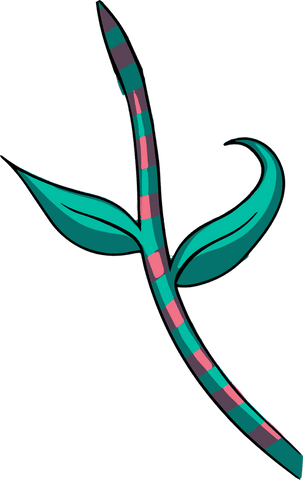 Botanical illustration of stylized sprout on transparent background