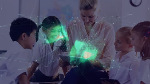 Innovative Digital Learning Classroom with Engaged Students