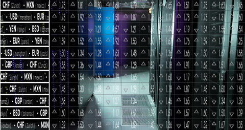 Data Processing Animation with Server and Currency Symbols