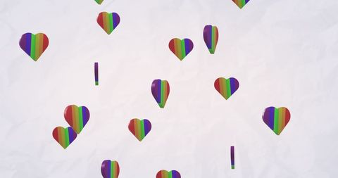 Colorful Rainbow Hearts on White Background for LGBT Pride - Download Free Stock Images Pikwizard.com