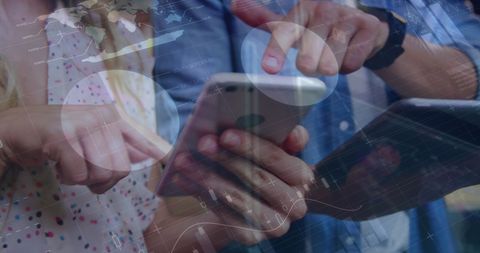 Team Collaborating on Mobile and Tablet Technology Interaction - Download Free Stock Images Pikwizard.com