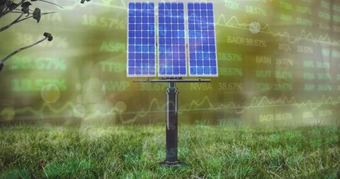 Solar Panel in Grass Symbolizes Sustainable Green Energy - Download Free Stock Images Pikwizard.com