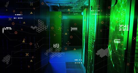 Digital Data Processing in Technological Server Room - Download Free Stock Images Pikwizard.com