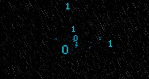 Flowing Digital Code in Futuristic Rainfall Design