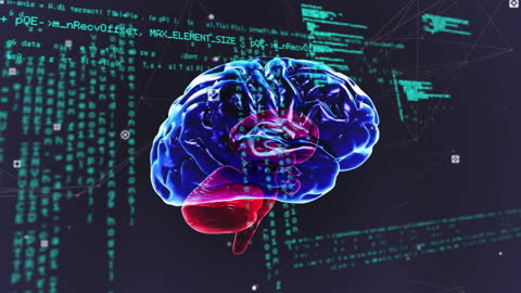 Futuristic Animation of Human Brain with Data Processing