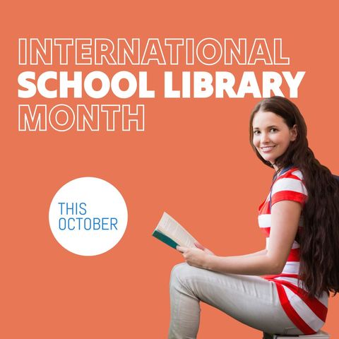 celebrating international school library month with a happy reader - Download Free Stock Templates Pikwizard.com