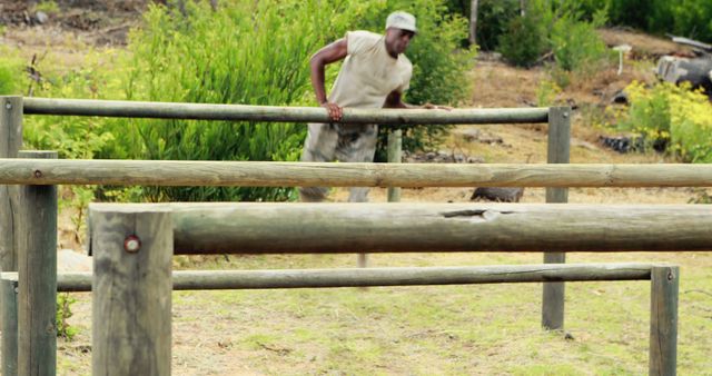 Athlete Training on Outdoor Obstacle Course in Natural Environment - Download Free Stock Images Pikwizard.com