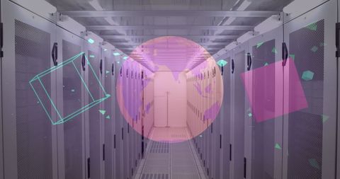 Futuristic Global Business Concept in Modern Data Center