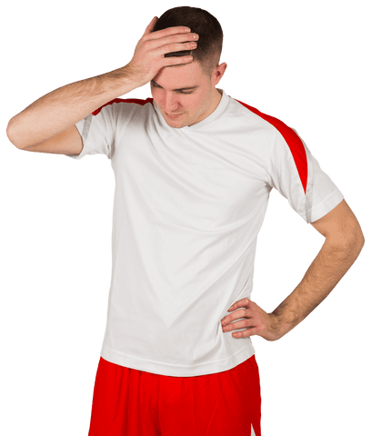 Transparent Football Player Expressing Disappointment with Gesture