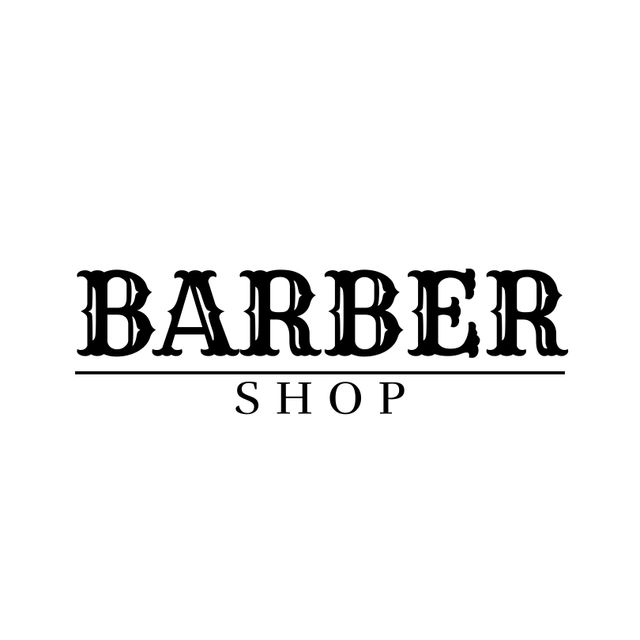 Vintage-style barber shop logo against a clean white background. Ideal for barbers, salons, grooming businesses. Can be used for branding, signage, posters, websites, social media marketing.