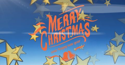 Festive Christmas and New Year Greeting with Stars