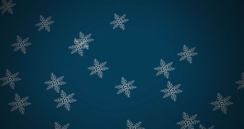 Falling Snowflakes on Midnight Blue Background
