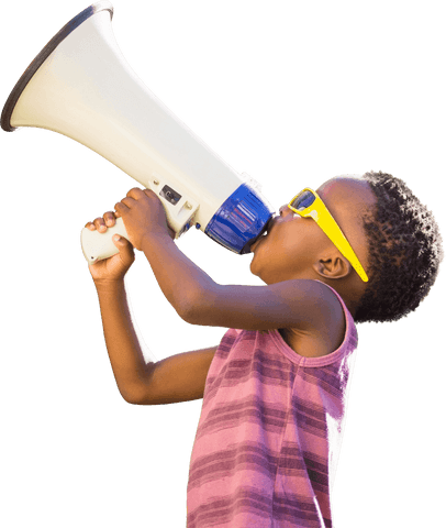 Energetic Girl Using Megaphone Transmitting Loud Message - Download Free Stock Videos Pikwizard.com