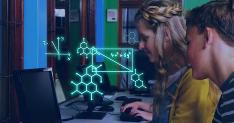 Students Engaging with Digital Learning Interfaces in Classroom