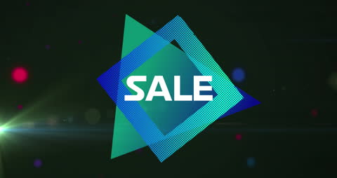 Vibrant Sale Banner with Colorful Geometric Layers