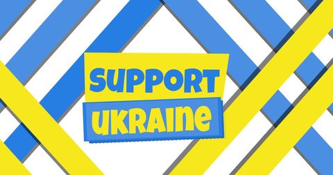 Support Ukraine Concept with Blue and Yellow Stripes - Download Free Stock Images Pikwizard.com
