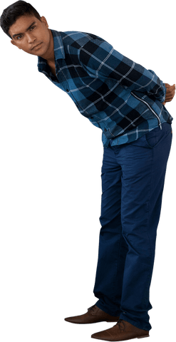 curious man leaning forward with plaid shirt transparent background - Download Free Stock Videos Pikwizard.com