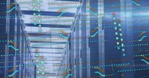 Digital Cloud Infrastructure and Data Connections in Server Room - Download Free Stock Images Pikwizard.com