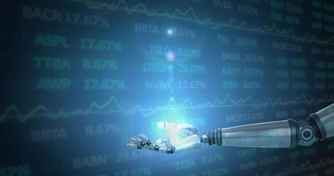 Futuristic Robotic Arm Analyzing Stock Market Data - Download Free Stock Images Pikwizard.com