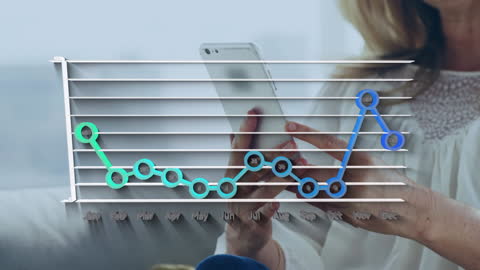Businesswoman Analyzing Graph on Smartphone