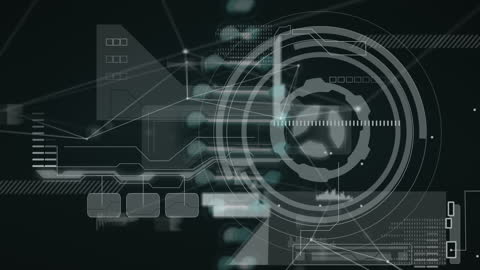 Futuristic Digital Interface with Connections and Codings