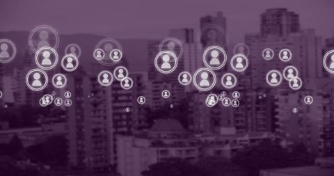 Digital Connectivity Symbols Overlaying Modern Cityscape - Download Free Stock Images Pikwizard.com