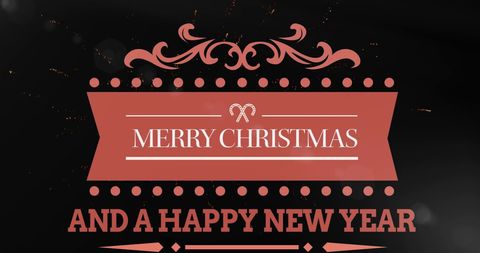 Festive merry christmas and happy new year typography