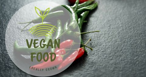 Vegan Food Branding with Fresh Green and Red Chili Peppers