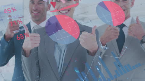 Business Success Concept with Data Analysis and Thumbs Up