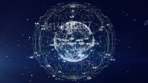 Digital Data Integration Over Globe Representing Global Connectivity