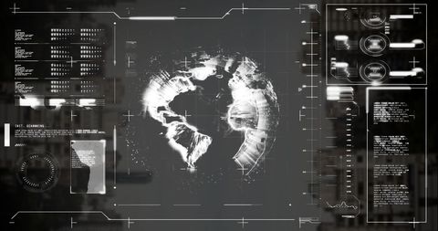 digital interface with globe and cityscape background - Download Free Stock Images Pikwizard.com