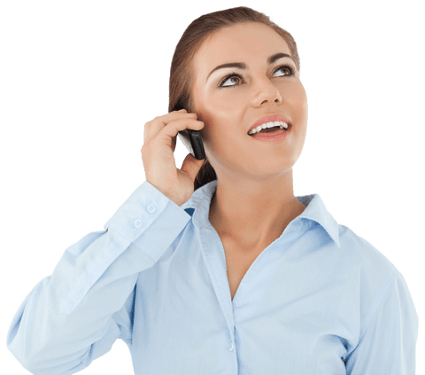 Transparent Businesswoman Smiling While Talking on Phone - Download Free Stock Videos Pikwizard.com